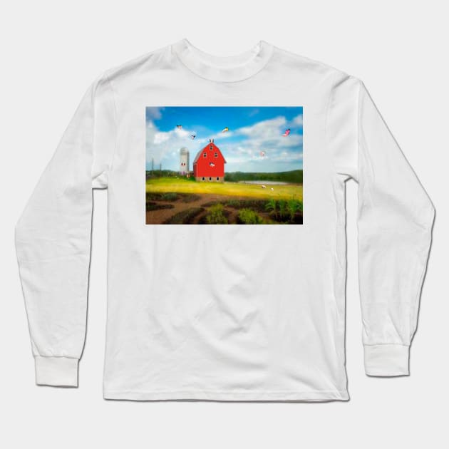 Flying Pig Farm Long Sleeve T-Shirt by KareAnnArt